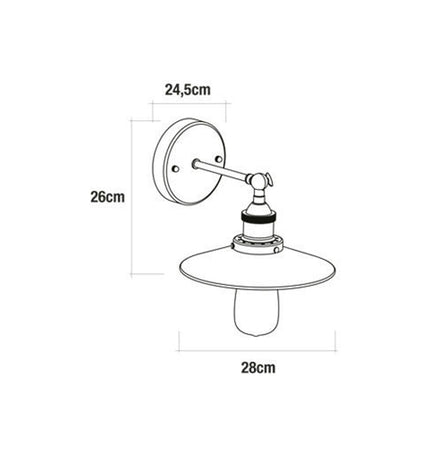 Black metal outdoor garden wall lamp EDM 32100 with 60W E27 bulb for exterior decoration.