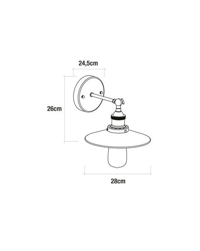 Black metal outdoor garden wall lamp EDM 32100 with 60W E27 bulb for exterior decoration.