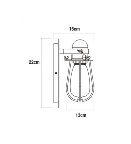 EDM Wandlamp EDM 32101 in zwart metaal, buiten tuin decoratie, 60W E27 buitenlamp voor tuinverlichting