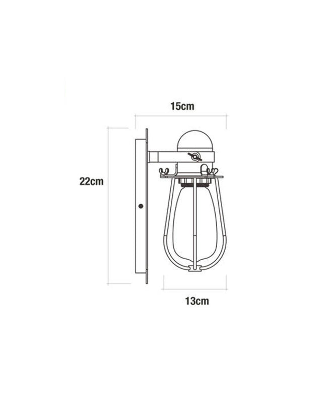 EDM Wandlamp EDM 32101 in zwart metaal, buiten tuin decoratie, 60W E27 buitenlamp voor tuinverlichting