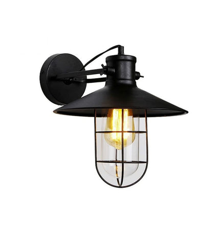 EDM Wandlamp EDM 32103 Zwart outdoor garden wall light with 60W bulb, decorative black exterior for outdoor use