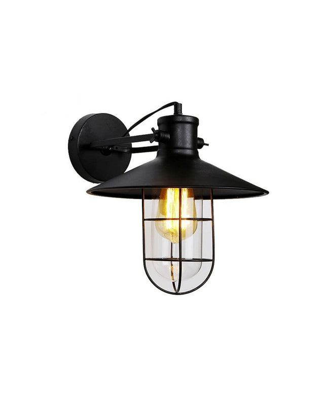 EDM Wandlamp EDM 32103 Zwart outdoor garden wall light with 60W bulb, decorative black exterior for outdoor use