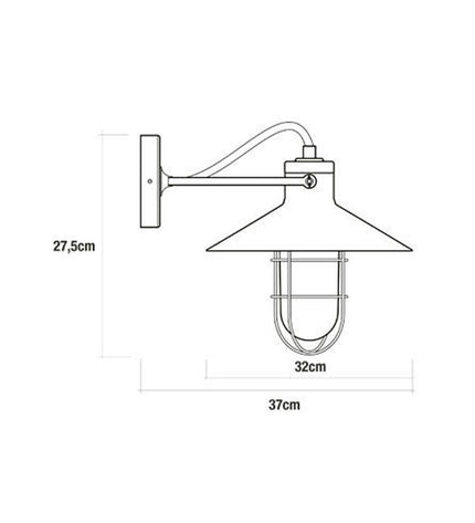 Black EDM Wandlamp EDM 32103 outdoor garden wall light with 60W decorative exterior lighting for outdoor spaces.
