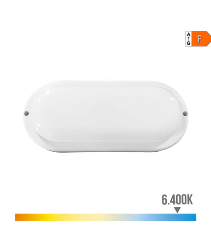 LED applicatie EDM 32405 witte aluminium en plastic tuin buiten decoratie met 18W, 120W, 1820 Lm ovaal 6400K