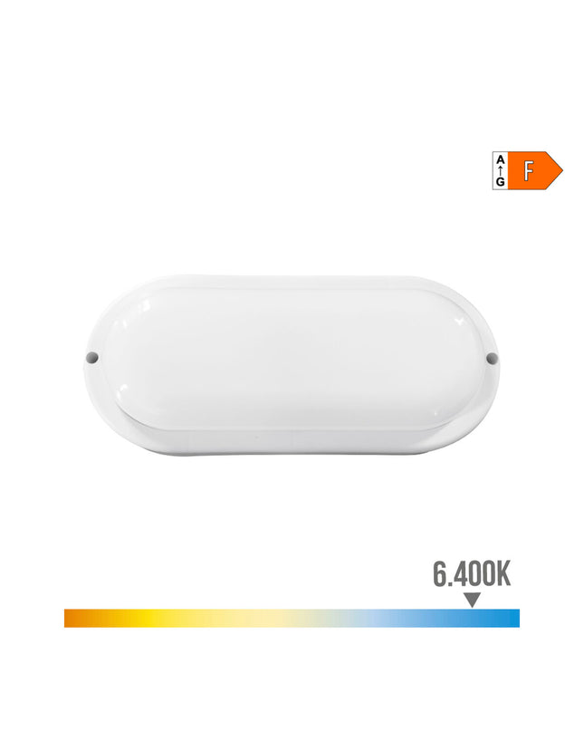 LED applicatie EDM 32405 witte aluminium en plastic tuin buiten decoratie met 18W, 120W, 1820 Lm ovaal 6400K