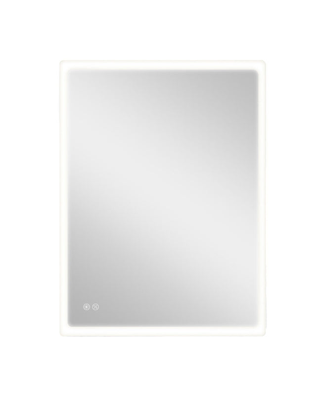 Rectangular LED wall mirror EDM 32435 with 20W light, 80x60 cm for bathroom and home decor.