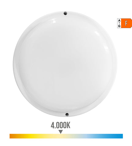EDM Wandlamp EDM 32446 outdoor garden light with motion and light sensors, circular shape, 18W, 120W, 1820 Lm, 4000K white plastic