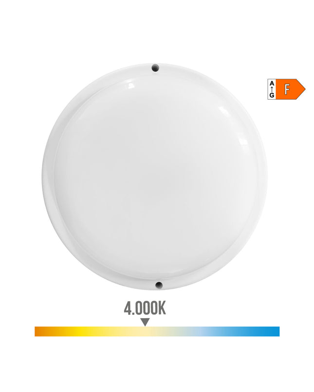 EDM Wandlamp EDM 32446 outdoor garden light with motion and light sensors, circular shape, 18W, 120W, 1820 Lm, 4000K white plastic