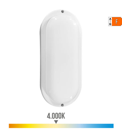 EDM Wandlamp EDM 32448 outdoor garden light with motion and light sensors, oval shape, 18W, 120W, 1820 lumens, white plastic.