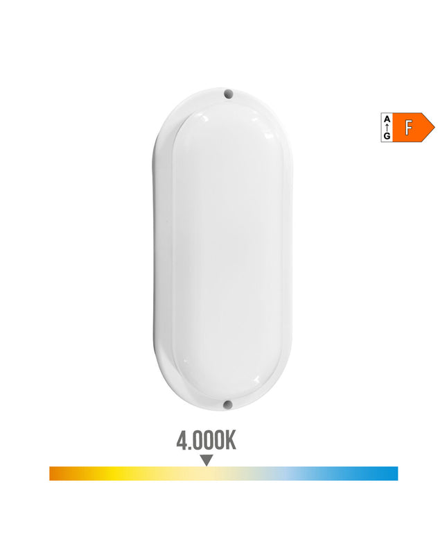 EDM Wandlamp EDM 32448 outdoor garden light with motion and light sensors, oval shape, 18W, 120W, 1820 lumens, white plastic.