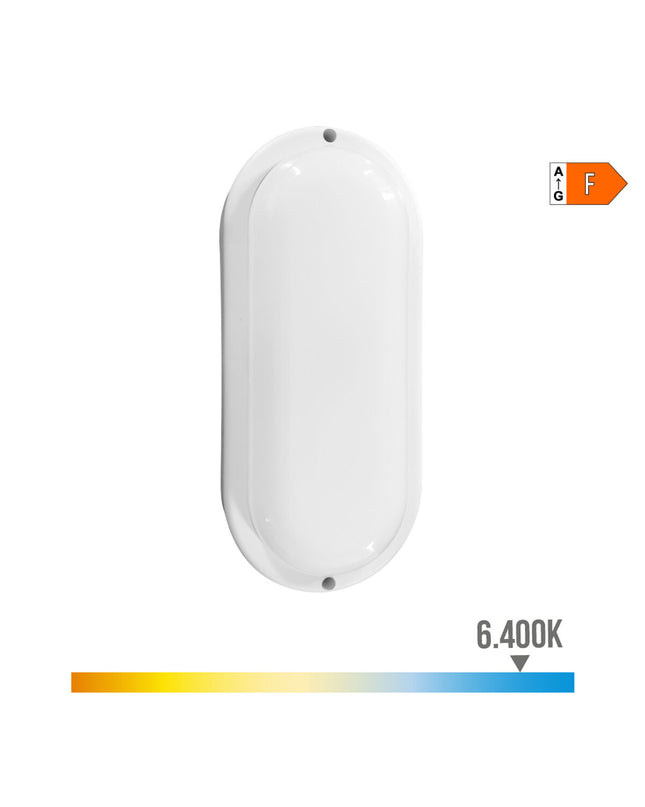 EDM Wandlamp EDM 32449 outdoor garden light with motion and light sensors, oval shape, white plastic, 18W, 120W, 1820 lumens, 6400K