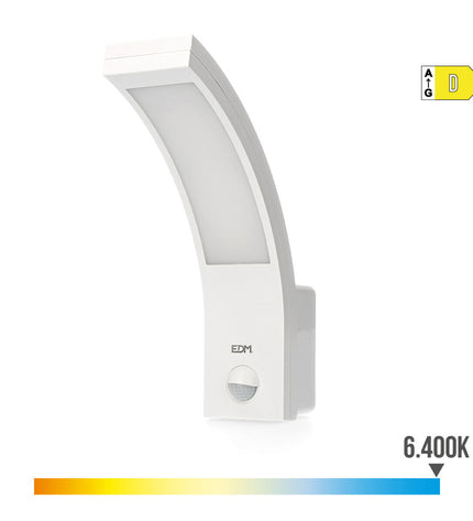 EDM Wandlamp EDM 32536 outdoor garden decorative light, white polypropyleen, 10W, 750 lumens, 6400K color temperature