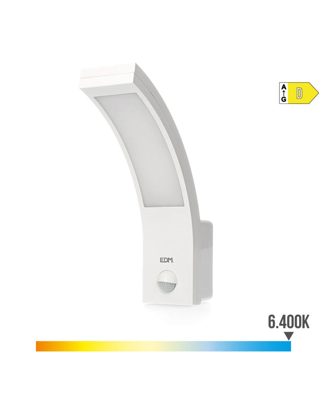 EDM Wandlamp EDM 32536 outdoor garden decorative light, white polypropyleen, 10W, 750 lumens, 6400K color temperature