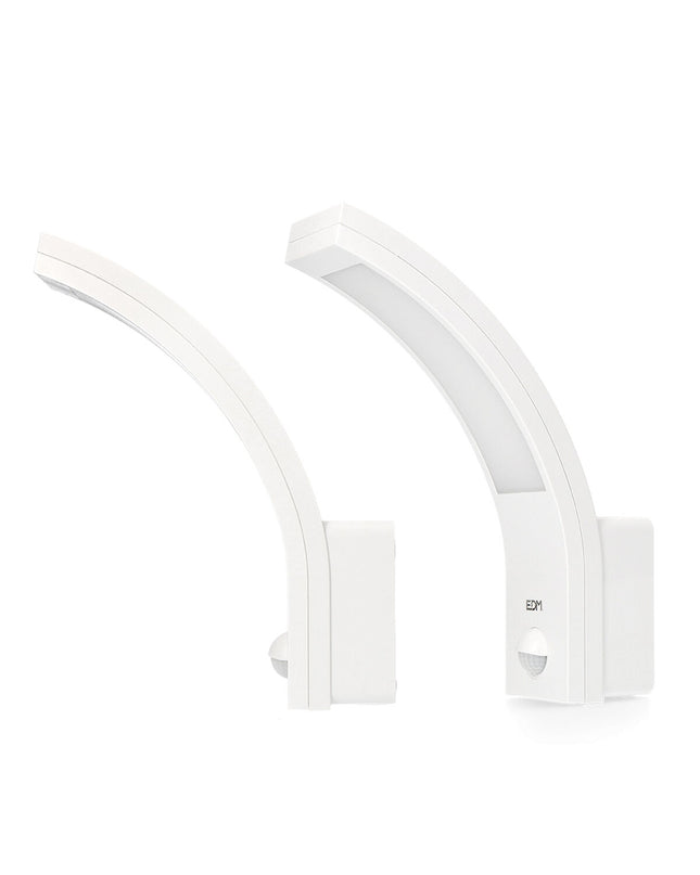 EDM Wandlamp EDM 32536 outdoor garden wall light with 10W LED, white polypropyleen, 750 lumens, 6400K outdoor decor lighting