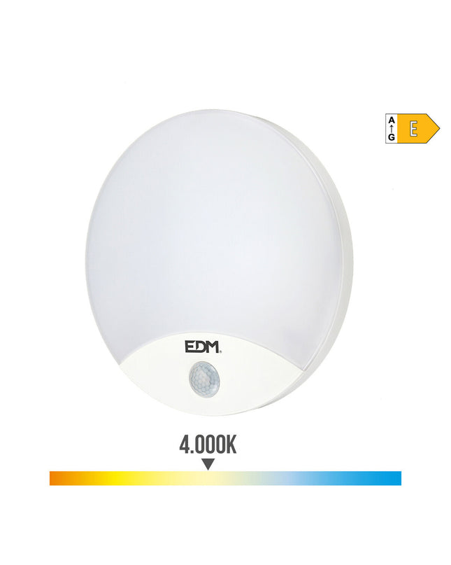 EDM LED outdoor garden light in white with 15W and 13W options, 1250 and 1850 lumens, made of polypropylene, 4000K color temperature.