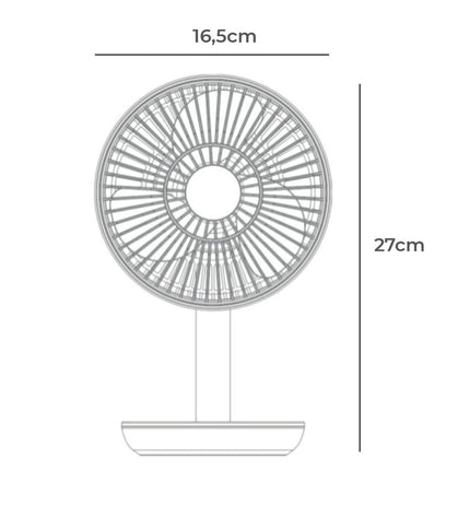 EDM Tafelventilator EDM 33501 in wit, USB rechargeable portable fan, compact 16.5x18.5 cm for home and kitchen use