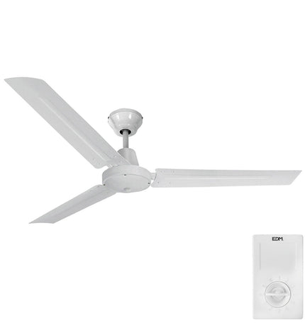 EDM 33982 white 60W mini industrial ceiling fan with 120cm diameter, suitable for home and kitchen cooling.