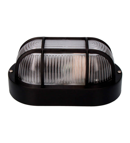 EDM Tarragona Zwart plastic outdoor garden wall lamp with 40W E27 bulb, decorative outdoor lighting for garden or patio.