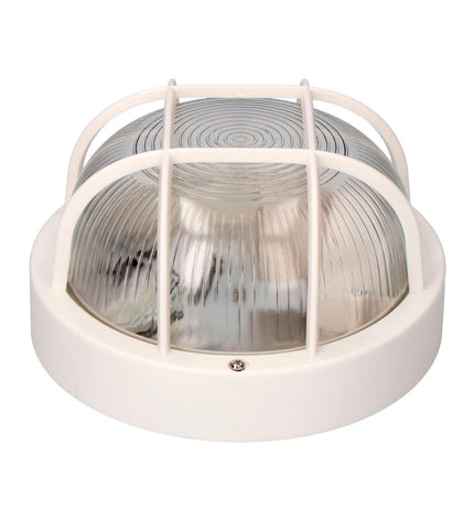EDM Wandlamp Tarragona with crystal plastic shade, 40W E27 outdoor garden decor light mounted on a wall.