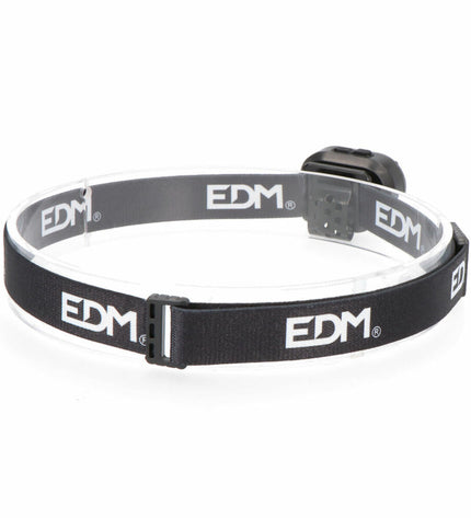 EDM LED headlamp for outdoor activities, 7W, 500 lumens, adjustable strap, ideal for camping and hiking.