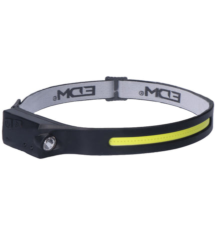 EDM LED headlamp for outdoor activities, with COB and spot light, 8W, 90L, 280 lumens, suitable for camping and hiking.