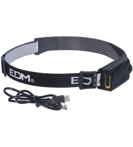 EDM sport headlamp with COB and spot lights, 3W and 8W, providing bright outdoor illumination for camping and hiking.