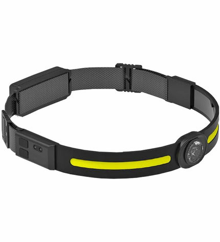 EDM LED headlamp for outdoor activities, 3W or 5W, 370 lumens, suitable for camping and hiking, adjustable head strap.