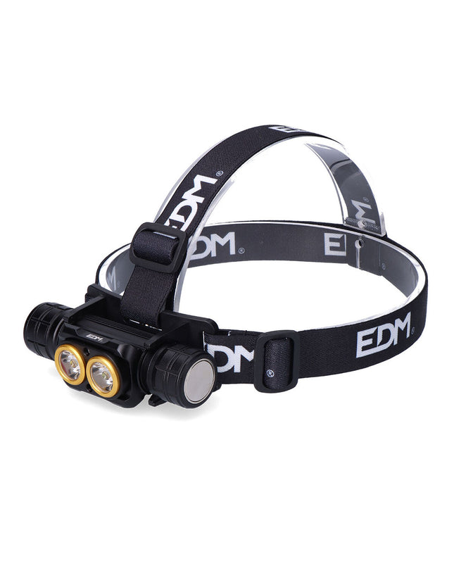 EDM Supernova LED headlamp for outdoor camping and hiking, 40W, 3000 lumens, adjustable strap, bright white light