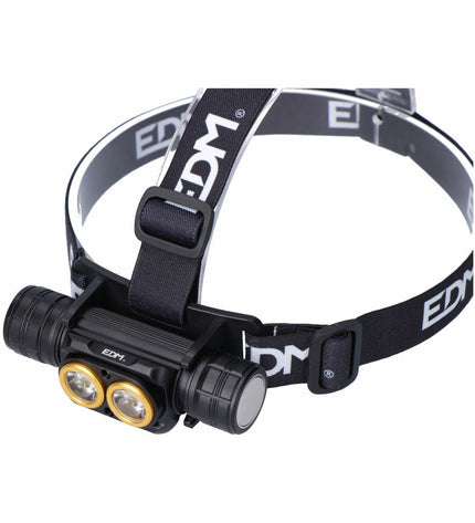 EDM Supernova LED headlamp for outdoor activities, 40W, 3000 lumens, ideal for camping and hiking.