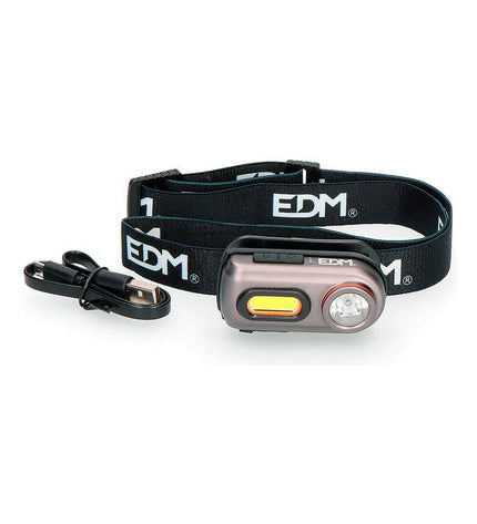 Black LED headlamp for outdoor activities and camping, 5W EDM Sport and outdoor headlamp with adjustable strap.