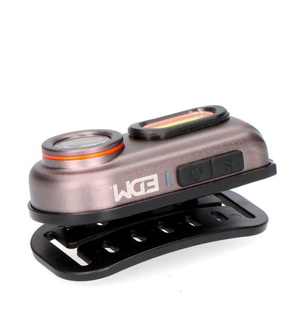 Black EDM LED headlamp for outdoor activities, 5W, suitable for camping and hiking, with adjustable strap and bright light.