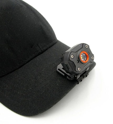 Black LED headlamp for outdoor activities, EDM 36417, 8W, 400 lumens, ideal for camping and hiking.