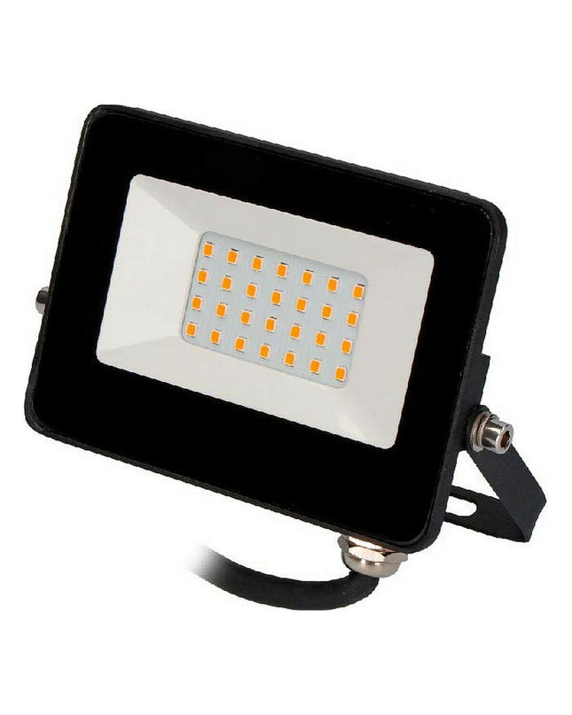 Black and orange EDM Bouwlamp EDM 70317 outdoor garden decoration with 20W light, 1000 lumens, designed for exterior lighting.