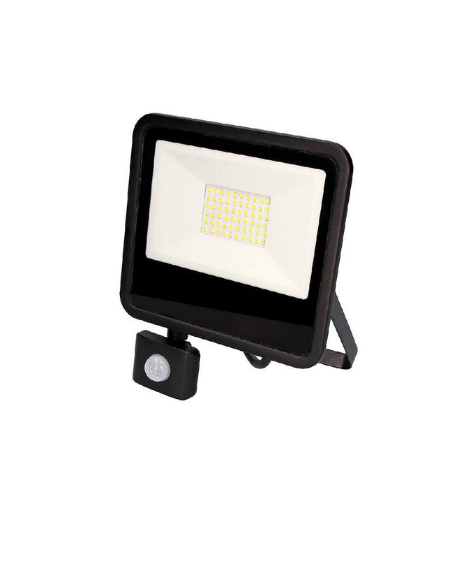 EDM Bouwlamp EDM 70358 Zwart F 50W outdoor garden decor light with 4000K warm white illumination, suitable for outdoor spaces.