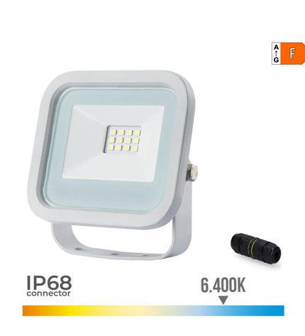 EDM Bouwlamp EDM 70369 in wit, outdoor garden decorative light with 10W, 800lm, 700lm, 6400K for exterior illumination