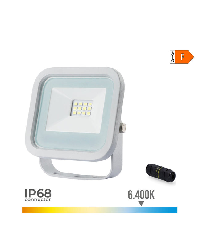 EDM Bouwlamp EDM 70369 in wit, outdoor garden decorative light with 10W, 800lm, 700lm, 6400K for exterior illumination