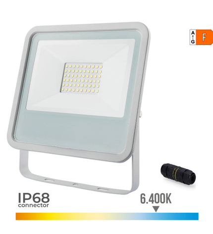 EDM Bouwlamp EDM 70375 Wit F 50W outdoor garden decorative light with 3500 lumens and 6400K color temperature.
