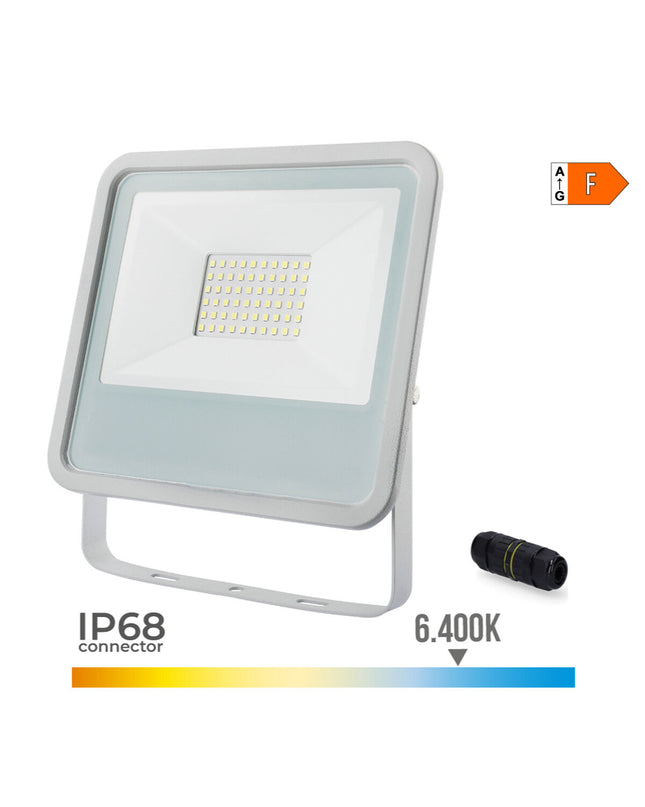 EDM Bouwlamp EDM 70375 Wit F 50W outdoor garden decorative light with 3500 lumens and 6400K color temperature.