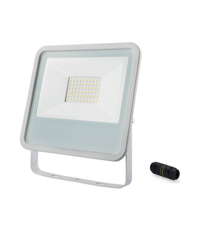 EDM Bouwlamp EDM 70375 in wit, outdoor garden decorative light with 50W, 3500 lumens, 6400K color temperature, mounted outdoors