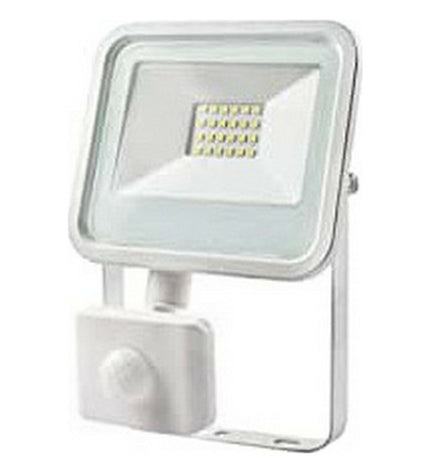 EDM Product Bouwlamp EDM 70391 in wit, 20W outdoor garden floodlight with 6400K cool white illumination, suitable for exterior decoration.
