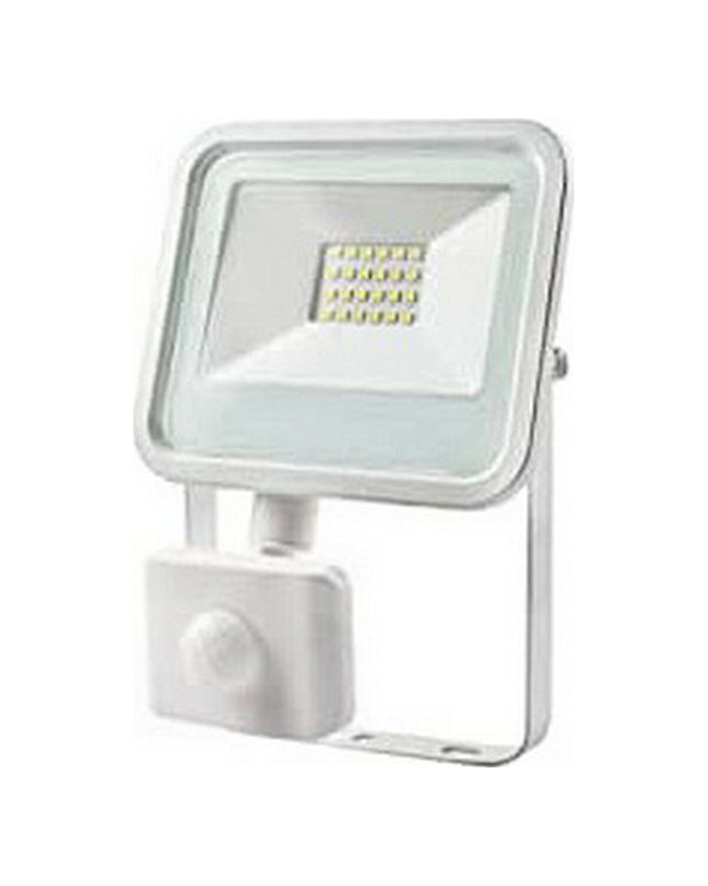 EDM Product Bouwlamp EDM 70391 in wit, 20W outdoor garden floodlight with 6400K cool white illumination, suitable for exterior decoration.