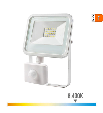 EDM Bouwlamp EDM 70391 wit outdoor garden light with 20W bulb, 6400K cool white LED for exterior decoration.