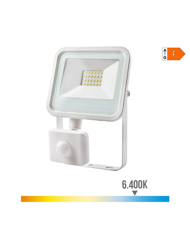 EDM Bouwlamp EDM 70391 wit outdoor garden light with 20W bulb, 6400K cool white LED for exterior decoration.