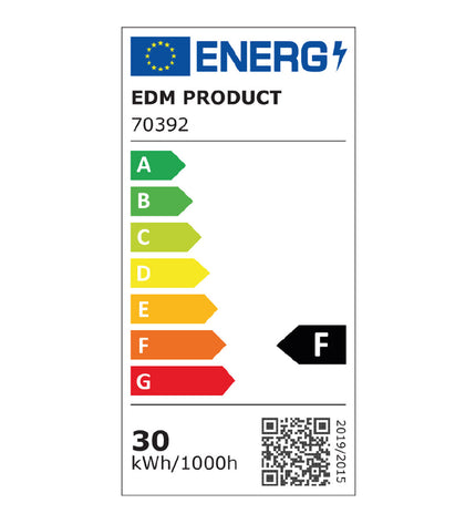 EDM Bouwlamp EDM 70392 in wit with 30W bulb, outdoor garden decor, illuminating with 2100 lumens and 6400K color temperature.
