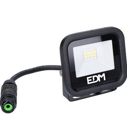 Black EDM Bouwlamp EDM 70405 outdoor garden light with 10W LED, 800 lumens, 4000K for outdoor decorative lighting.