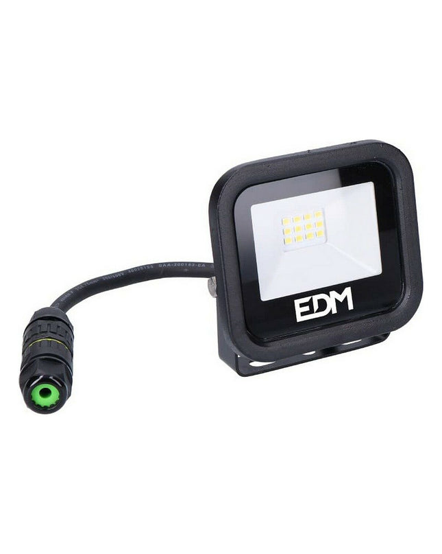 Black EDM Bouwlamp EDM 70405 outdoor garden light with 10W LED, 800 lumens, 4000K for outdoor decorative lighting.