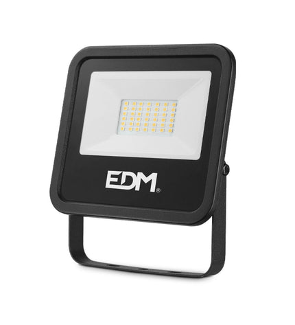 EDM Bouwlamp EDM 70407 Zwart F 30 W outdoor garden decorative light with 4000K warm white LED light, black finish.