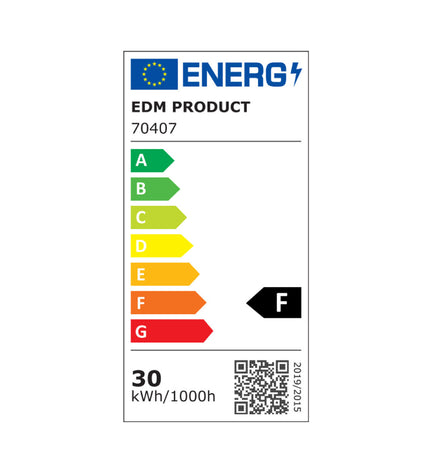 EDM Bouwlamp EDM 70407 Zwart F 30W outdoor garden decorative light with 4000K color temperature, black finish, for outdoor lighting.
