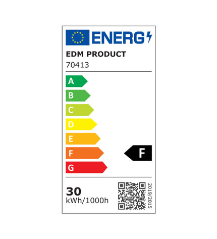 EDM Bouwlamp EDM 70413 Zwart F 30 W outdoor garden decorative lighting, black finish, 4000K color temperature, exterior use