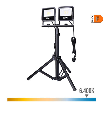Black EDM Bouwlamp EDM 70414 outdoor garden decorative light with 6400K to 6500K color temperature, suitable for exterior illumination.